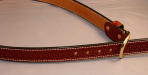 Basketweave belt Suntan with white thread